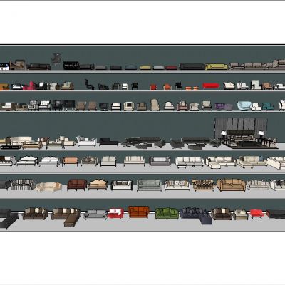 现代家具沙发SU模型