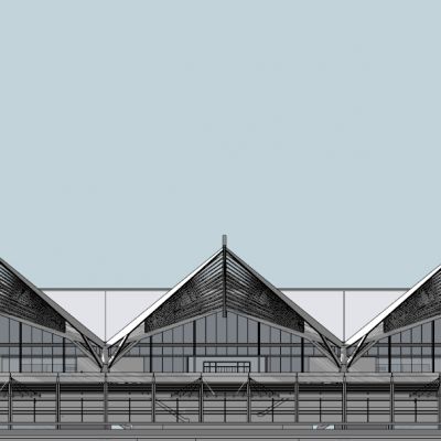 杭州东火车站设计SU模型