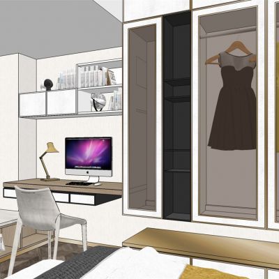 现代40㎡小公寓SU模型