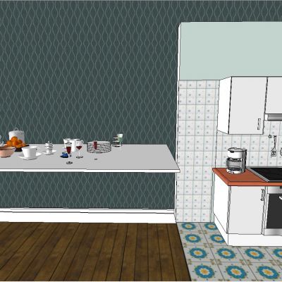 现代家具厨房用具SU模型