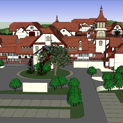 北欧风格度假村方案SU模型