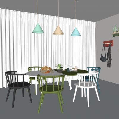 现代餐桌椅组合