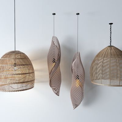 工业风藤编吊灯