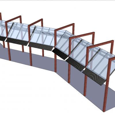 现代风格廊架花架建筑SU模型