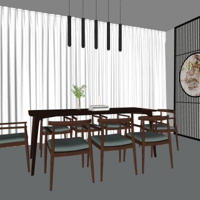 新中式餐桌椅组合