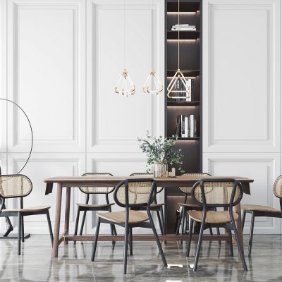 现代餐厅餐桌椅组合