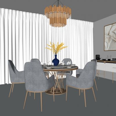 现代餐桌椅组合