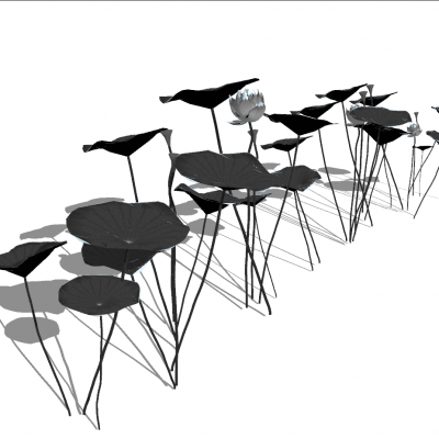 现代风格植物雕塑小品SU模型