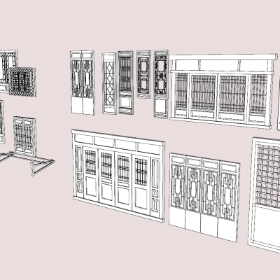 古建筑窗花SU模型
