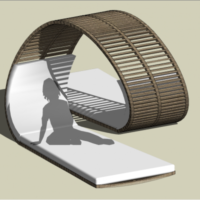 创意曲线户外座椅SU模型