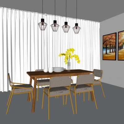 现代餐桌椅组合