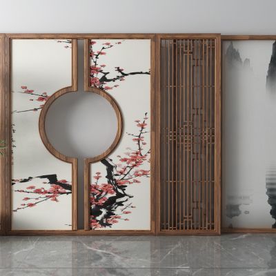 新中式屏风 隔断