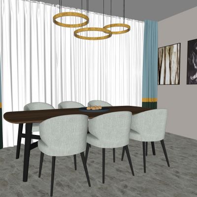 现代餐桌椅组合