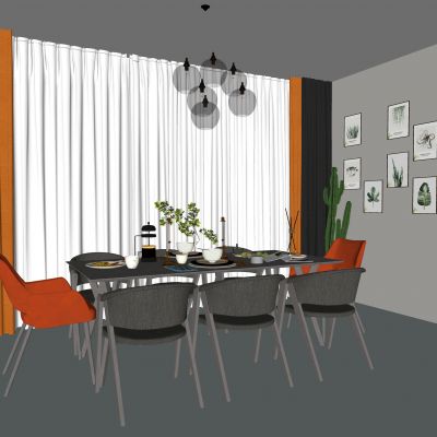 现代餐桌椅组合