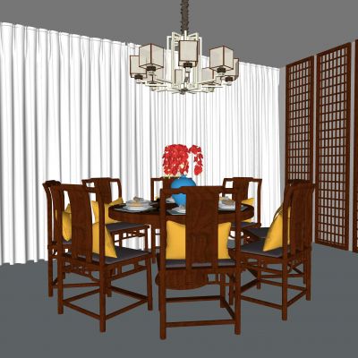 新中式餐桌椅组合