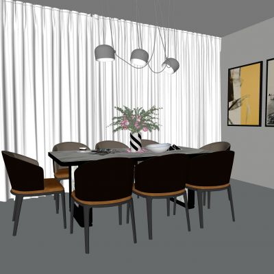现代餐桌椅组合