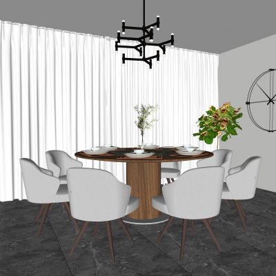 现代餐桌椅组合