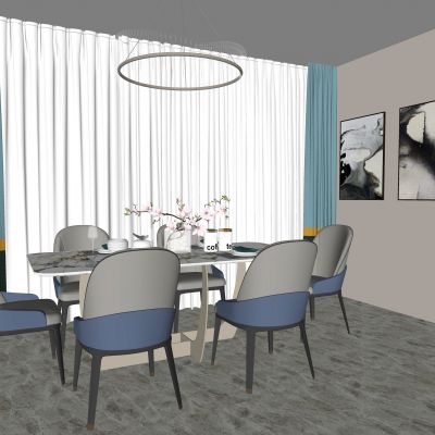 现代餐桌椅组合