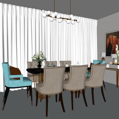 现代餐桌椅组合