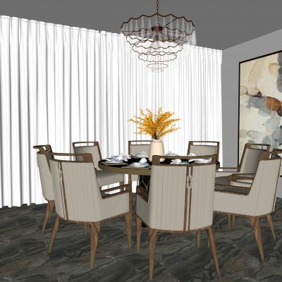 新中式餐桌椅组合