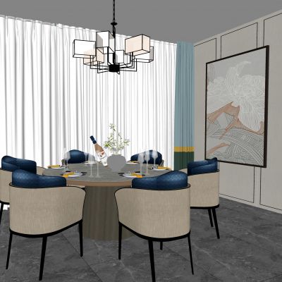 现代餐桌椅组合