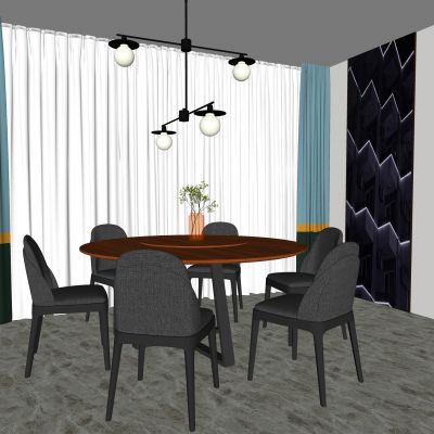 现代餐桌椅组合