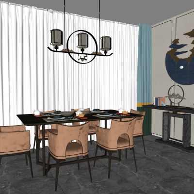 现代餐桌椅组合