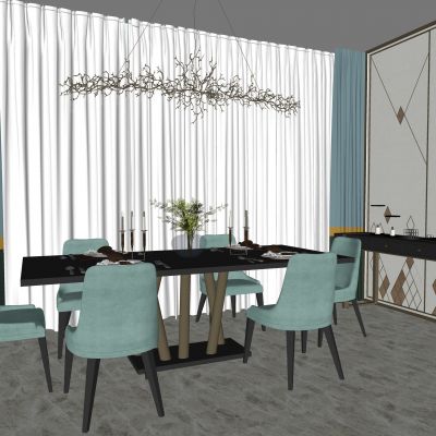 现代餐桌椅组合