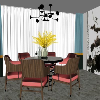 现代餐桌椅组合