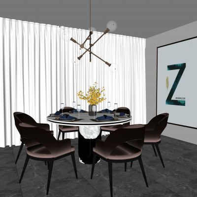 现代餐桌椅组合
