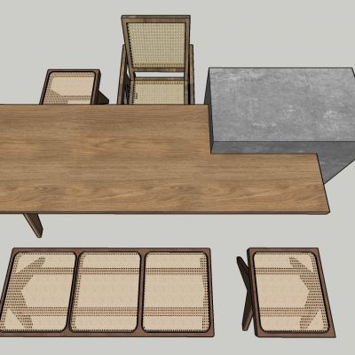 现代时尚餐桌中岛组合