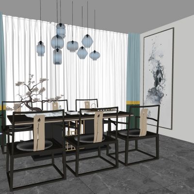 新中式餐桌椅组合