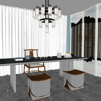 新中式餐桌椅组合