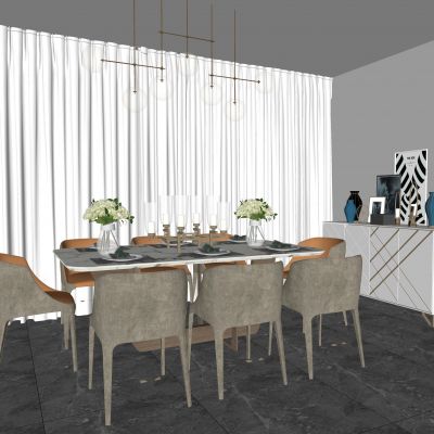 现代餐桌椅组合