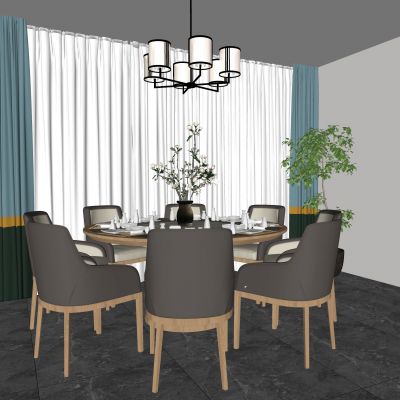 现代餐桌椅组合