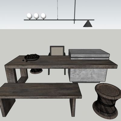 现代时尚餐桌中岛吊灯组合