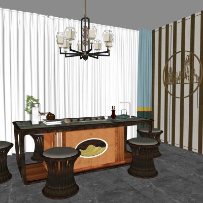 新中式餐桌椅组合