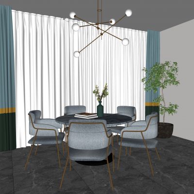 现代餐桌椅组合