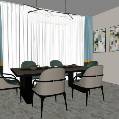 现代餐桌椅组合