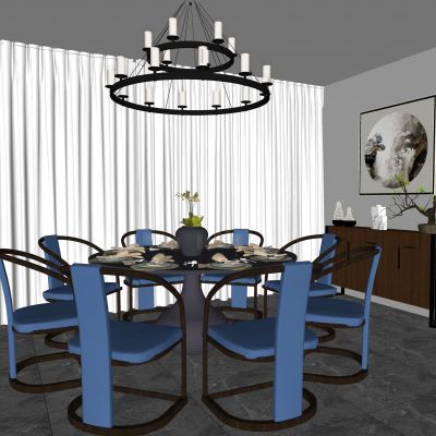 新中式餐桌椅组合