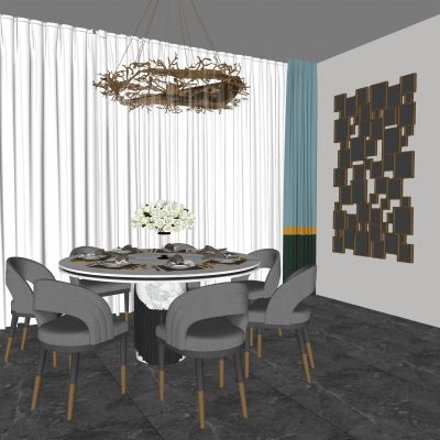 现代餐桌椅组合