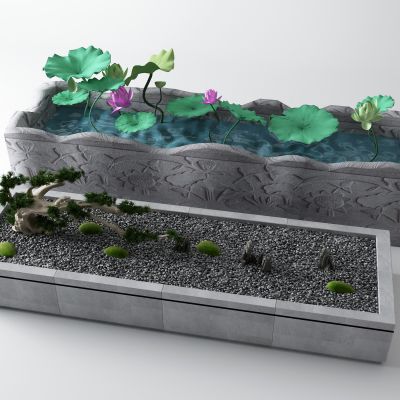 新中式景观小品 荷花