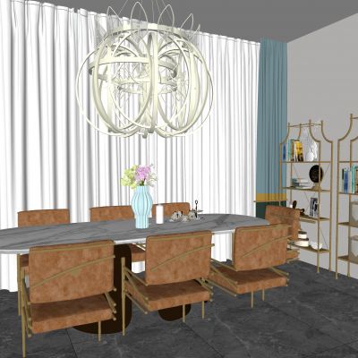 现代餐桌椅组合