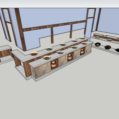 现代风格酒楼点菜台展示