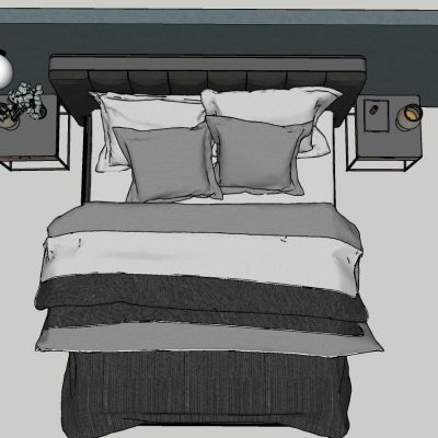 现代风格时尚床组合