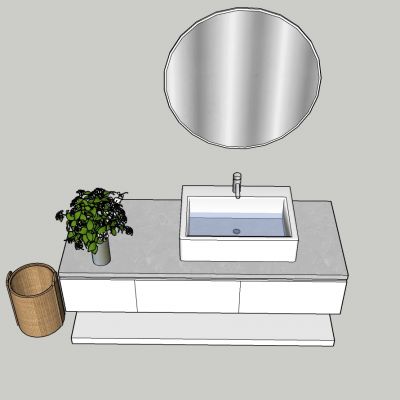 现代风格洗手台垃圾桶