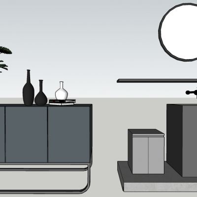 现代风格边柜洗手台组合