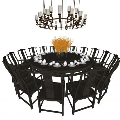 新中式餐桌椅组合