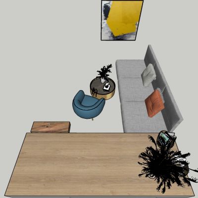 现代风格榻榻米沙发挂画组合