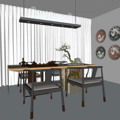 新中式餐桌椅组合